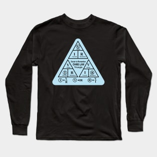 Electrical ohms Law Triangle formula Chart For Electrical Engineering Students Electricians Electrical Engineer and Physics Students Long Sleeve T-Shirt